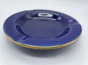 Hall pottery ashtray Blue gold trim made USA #696 F1 5” - Picture 1 of 6