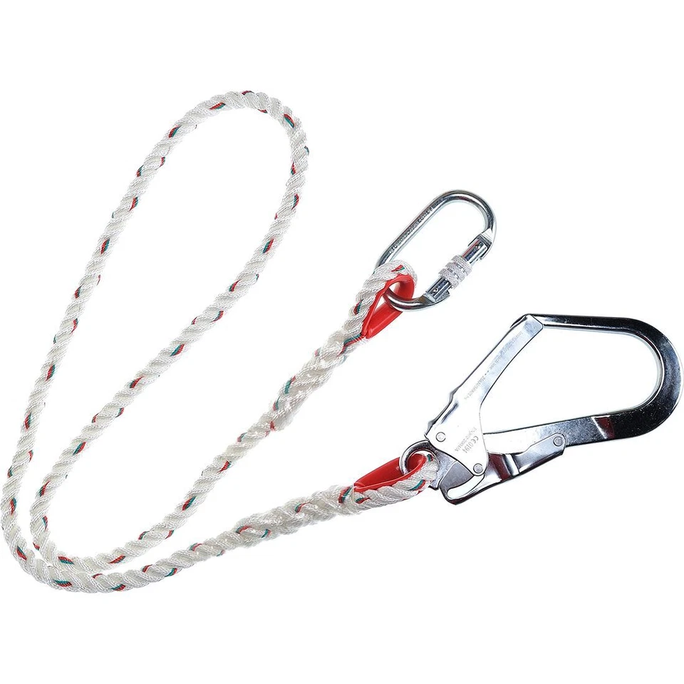 PORTWEST Single Lanyard 150cm Polyester Scaffold Hook Carabiner Safety FP21 - Image 1 of 1
