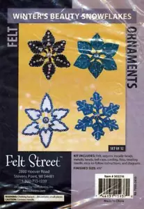 NEW HERRSCHNERS FELT WINTER'S BEAUTY SNOWFLAKES ORNAMENTS SET OF 12 - Picture 1 of 1