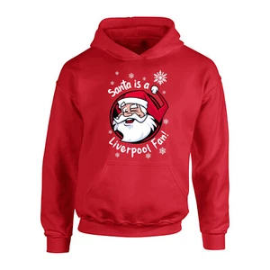 Childrens Santa is a Liverpool Fan! Christmas Hoodie Fanmade Merchandise KIDS - Picture 1 of 6