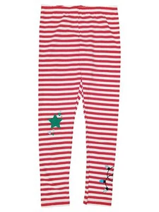 Girls Red White Striped Holiday Christmas Lights Stars Leggings Pants - Picture 1 of 1