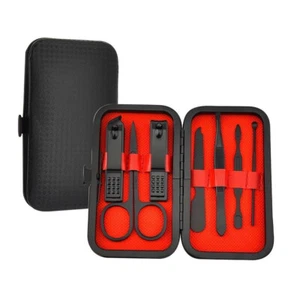 x7 Piece Manicure Kit | Black Painted Stainless Steel for Home Grooming & Nail - Picture 1 of 2