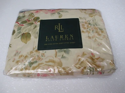 Nueva sábana ajustable floral Ralph Lauren Woodstock Garden - King Foto 1 de 4