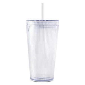Double-Wall Lightweight 18oz Iced Coffee Tumbler with Straw - Picture 1 of 5