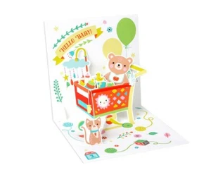 Up with Paper Pop Up Greeting Card - New Baby - Picture 1 of 1