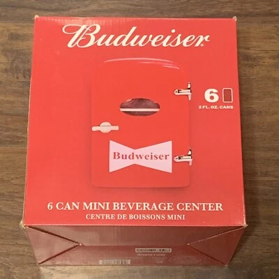 Mini refrigerador personal Budweiser 6 latas mini refrigerador 120 V CA o 12 V CC hogar/coche Foto 1 de 4