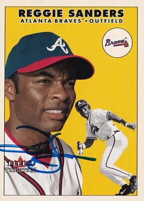 REGGIE SANDERS SIGNED AUTO'D 2000 FLEER TRADITION UPDATE CARD U63 ATLANTA BRAVES - Image 1 of 3