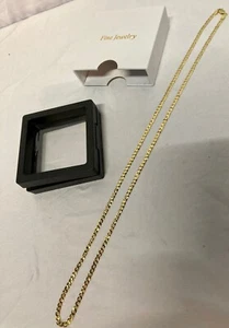 18K Yellow Gold Over Silver, 3mm Cuban Link, 24" - Picture 1 of 4