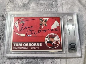 Tom Osborne Signed Cut Card Nebraska Cornhuskers Legend 1/1 Beckett Certified - Picture 1 of 10