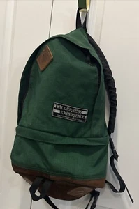 VINTAGE WILDERNESS EXPERIENCE BACKPACK CANVAS Leather Trim - Picture 1 of 7