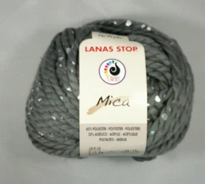 200 gr. Mica von Lanas stop ,Schalgarn mit Silberflöckchen  Fb.103 - grau - Bild 1 von 1