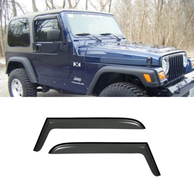 2pcs For 97-06 Jeep TJ Wrangler Sun Rain Guard Vent Shade Deflector Window Visor Foto 1 de 4