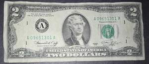 ✯ 1976 Two Dollar Note ✯ BICENTENNIAL ✯ $2 Bill ✯US CURRENCY ✯ A09651301A LS2 - Picture 1 of 2