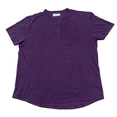 Camisa Five Four Henley Hombre XL Borgoña Roja Texturizada Terry Oscuro Elegante Madura Foto 1 de 4