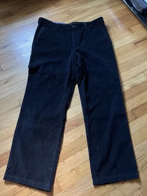 Pantalones Croft & Barrow negros de pana delanteros planos para hombre talla 36X30 nuevos con etiquetas Foto 1 de 3