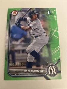 2022 Bowman Fidel Montero Rookie 1st Bowman Neon Green 256/399  - Picture 1 of 2