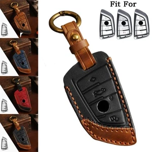 Genuine Leather Remote Car Key Fob Cover Cover For BMW X1 X4 X5 X6 X7 5 7 Series - Bild 1 von 28
