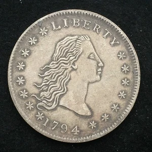 1794 UNITED STATES LIBERTY TRADE DOLLAR RARE SILVER COIN - Picture 1 of 2