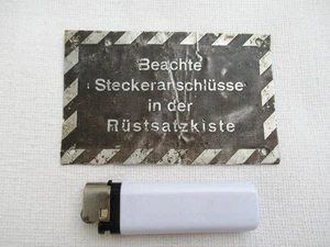 Luftwaffe Aircraft Box Warning Sign For Rüstsatzkiste FW-190 Me-109 Etc - Picture 1 of 3