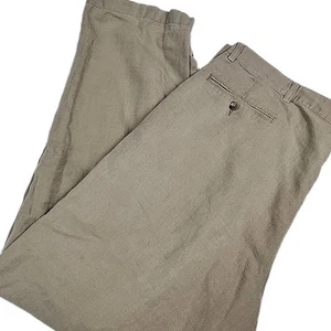 L.L Bean Mens Relaxed Casual Pants Linen Cotton Blend Sage Green Size 40x32 - Picture 1 of 11
