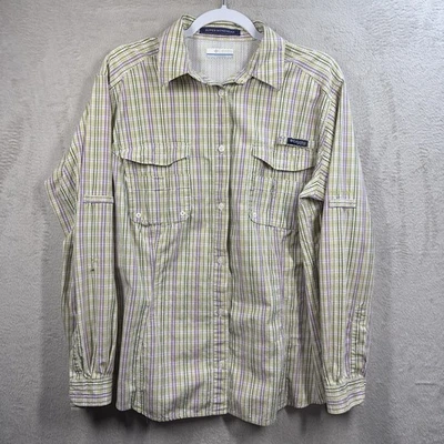 Camisa Columbia PFG Super Bonehead para mujer grande verde rosa a cuadros ropa de exterior Foto 1 de 4