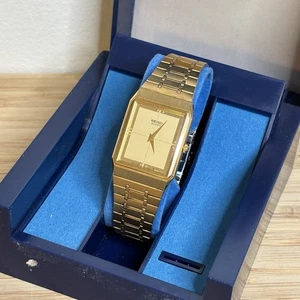 NOS Neo Vintage Seiko Tank 6530-5159 Gold Tone Quartz Herrenuhr - New Bat - Bild 1 von 8