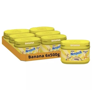 Nestle Nesquik Banana Flavour Milkshake Mix Powder Tub 500g - Pack of 6 - Picture 1 of 2