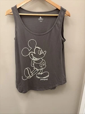 Camiseta sin mangas bordada de Mickey Mouse de los parques de Disney mediana Disneyland color topo con blanco Foto 1 de 4