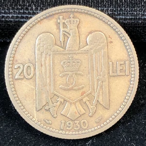ROMANIA 20 Lei 1930 H - Nickel/Brass - Carol II. Coin Ships Free E-58 - Picture 1 of 2
