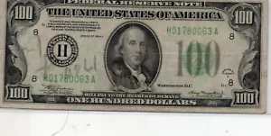 Series 1934-A $100 Federal Reserve Note - H St Louis - Picture 1 of 2