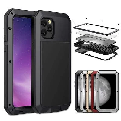 For iPhone 17 16 15 14 13 12 11 8 7 Metal Aluminum Gorilla Glass Heavy Duty Case - Image 1 of 4