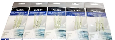 5 X Tinsel Feathered Sandeel Rig LUMI Enticer (5 Rigs) - Fladen -17-6303-3-2-0 - Image 1 of 2