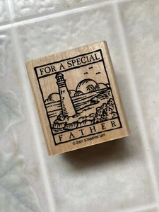 For a Special Father Rubber Stamp Stampin up 2001 Single WONDERFUL WOODCUTS - Picture 1 of 4