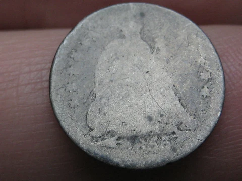 1855 P Seated Liberty Half Dime with Arrows, About Good Details Cover