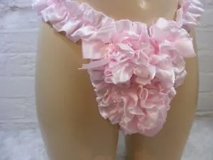 sissy frilly pink panties tanga g string mens lingerie thong knickers all sizes - Picture 1 of 5