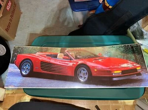 Vintage 1988 Ron Kimball Red Ferrari Poster 36x12 - Picture 1 of 6