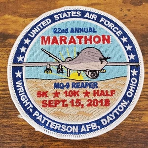 Air Force Marathon Patch 2018 MQ-9 Reaper Military Aviation Airplane USAF Race 4 - Bild 1 von 3