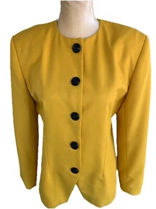 Michelle Stuart Atemberaubende Vintage Anzugjacke Damen 8 Gold Gefüttert Profi - Bild 1 von 4