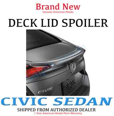 2016 - 2017  Genuine OEM Honda Civic 4Dr Sedan Deck Lid Spoiler Decklid Foto 1 de 2