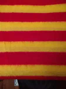 BRIGHT YELLOW & RED STRIPED STRETCH KNIT 4 YARDS X 68" - Picture 1 of 1