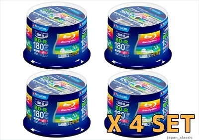 50 VERBATIM PRINTABLE BLU-RAY 25GB 6X BLANK BD-R BLANK DISC MEDIA 25GB JAPAN X4 - Image 1 of 4