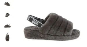 UGG Fluff Yeah Charcoal Slide Slipper Sandal Women's US sizes 5-13/NEW!!! - Picture 1 of 1