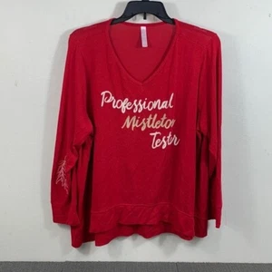 Sleep by Cacique Professional Mistletoe Tester Sweater Top Plus Size 18/20 Red - Picture 1 of 9
