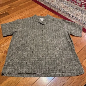 Camisa Hawaiana LL Bean Blue Para Hombres XL Tribal Manga Corta Abotonada Algodón De Colección - Imagen 1 de 4