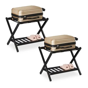 Relaxdays Porte-Bagages Pliables Lot de 2 Bois H x L x P 54 x 66 x 45 cm 2 é... - Imagen 1 de 9