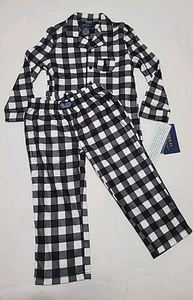 NWT Polo Ralph Lauren Plaid White/Black Kids Pajama Set Size 3T (2-3 Yrs) - Picture 1 of 8