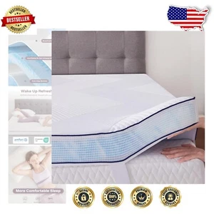 Twin Size Memory Foam Mattress Topper with Removable Cover - Back Pain Relief - Picture 1 of 11