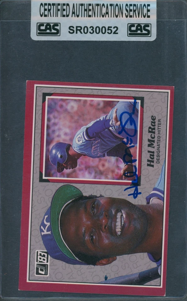 1983 Donruss Action All-Stars No16 Hal McRae CAS подлинный автограф подпись - Изображение 1 из 1