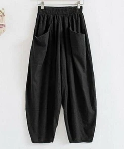 Black Patch-Pocket Harem Pants size 2XL - Picture 1 of 2