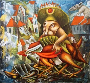 ORIGINAL Painting Oil canvas surrealism modern ART by Vlad Pronkin 2024  comp.1 - Picture 1 of 10